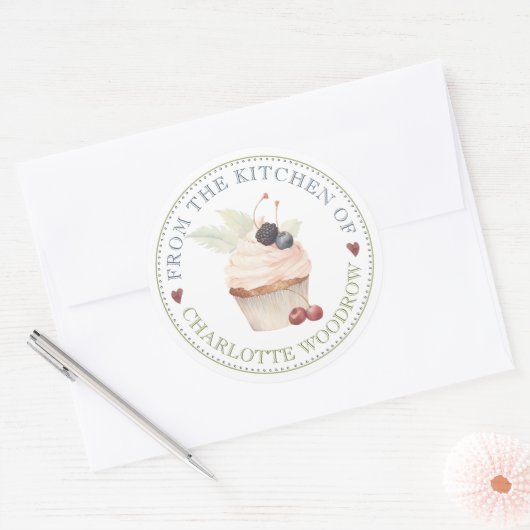 Baker Pastry Chef Cupcake Label Sticker (Envelop)