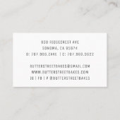 Baker Pastry Chef Elegant Cake Visitekaartje (Achterkant)