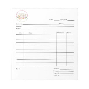 Baker Pastry Chef Pet Dessert Cater Invoice Pad Notitieblok