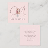 Baker Pastry Chef Pink Elegant Cake Vierkante Visitekaartje (Voorkant / Achterkant)