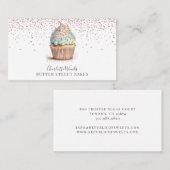 Baker Pastry Chef Roos Gouden Glitter Visitekaartje (Voorkant / Achterkant)