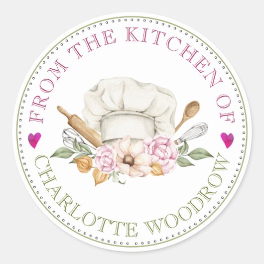 Baker Pastry Chef Tools Food Label Sticker (Voorkant)