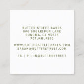 Baker Pastry Chef Visitekaartje (Achterkant)