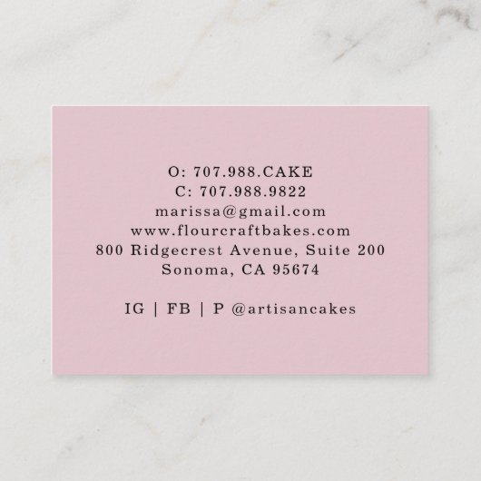 Baker Pastry Chef Waterverf Baking Tools Business Visitekaartje (Achterkant)