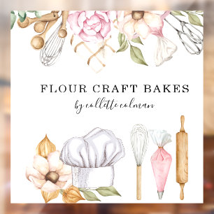 Baker Pastry Chef Waterverf Baking Tools Raamsticker