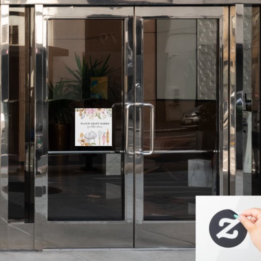 Baker Pastry Chef Waterverf Baking Tools Raamsticker (Kantoordeur)