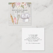 Baker Pastry Chef Waterverf Baking Tools Vierkante Visitekaartje (Voorkant / Achterkant)