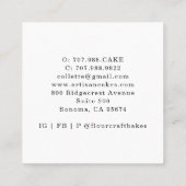 Baker Pastry Chef Waterverf Baking Tools Vierkante Visitekaartje (Achterkant)