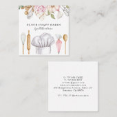 Baker Pastry Chef Waterverf Baking Tools Vierkante Visitekaartje (Voorkant / Achterkant)