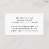 Baker Pastry Chef Waterverf Square Visitekaartje (Achterkant)