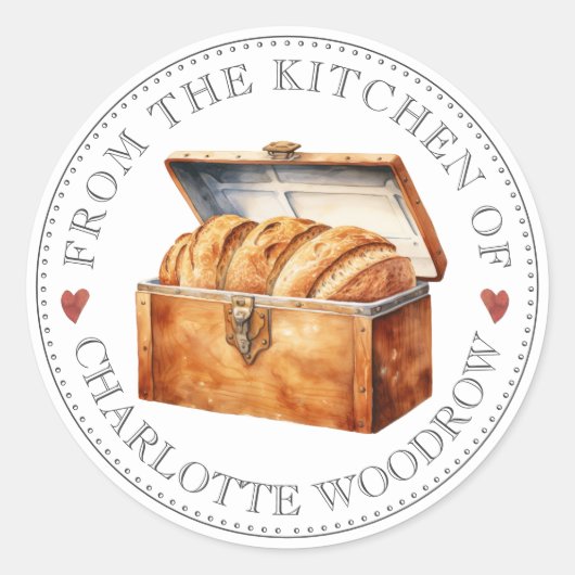 Baker Pastry Chef Zelfgemaakte Brood Voedsel Label (Voorkant)