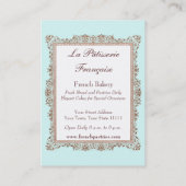 Baker, Pastry Chef's stijl Visitekaartje (Achterkant)