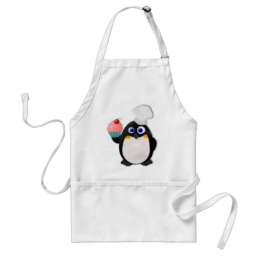 Baker Penguin met Cupcake II Standaard Schort (Voorkant)