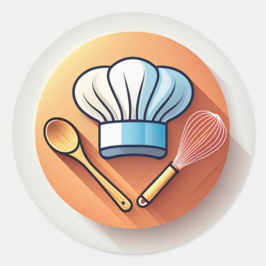 Baker Pet en Whisk Ronde Sticker (Voorkant)