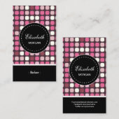 Baker-roze Polka-patroon Visitekaartje (Voorkant / Achterkant)