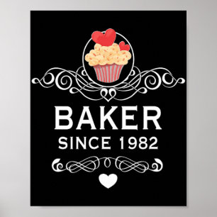 Baker Sinds 1982 Cupcake 42e Verjaardag Moederdag Poster