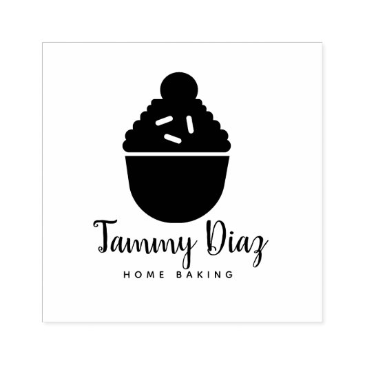 Baker Sprinkles Confetti Cupcake Bakkerij Baker Lo Rubberstempel (Afrduk)