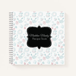 Baker Tea Time Doodles Desserts Recipe Cook Book Notitieboek