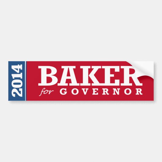 BAKER VOOR GOVERNOR 2014 BUMPERSTICKER (Voorkant)