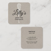 Baker Whisk Bakery Carré Kraft Carte de visite (Devant / Derrière)