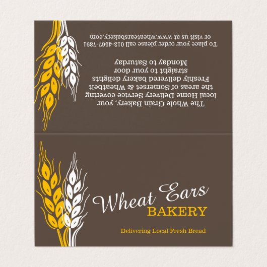 Bakers blé brun jaune livraison menu affaires (Extérieur déplié)