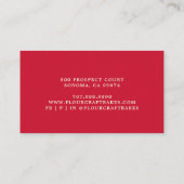 Baker's Chef's Pet Rood Visitekaartje (Achterkant)