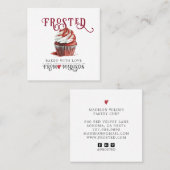 Baker's Cupcake Logo Calligraphy Script Vierkante Visitekaartje (Voorkant / Achterkant)