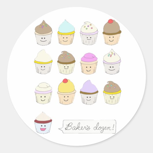 Baker's Dozen Ronde Sticker (Voorkant)