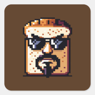 Baker's Thug Life - Unieke Brood Making Art Vierkante Sticker