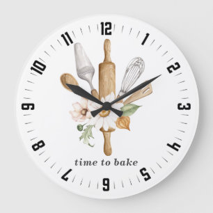 Baker's Tools Utensils Large Clock Grote Klok