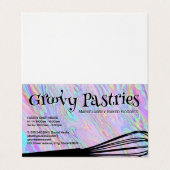 Bakers Whisk | Iridische holografische achtergrond Visitekaartjes (Buitenkant ongevouwen)