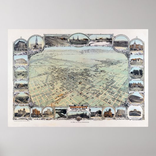 BakersField California 1901 Poster vintage (Devant)