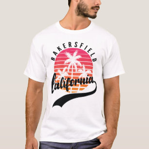 Bakersfield, California Retro Zonsondergang Heren T-shirt
