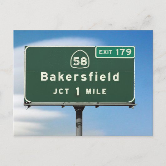 Bakersfield Exit Briefkaart (Voorkant)