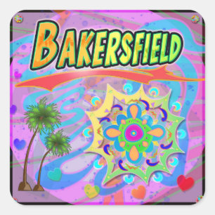 Bakersfield True Progress-Sticker Vierkante Sticker