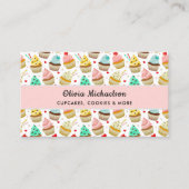 Bakery Baker Cute Cupcake Pattern QR Code Visitekaartje (Voorkant)