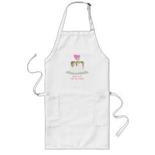 Bakery Bedrijfs Tier Trouw Eén Laag Cake Logo Lang Schort