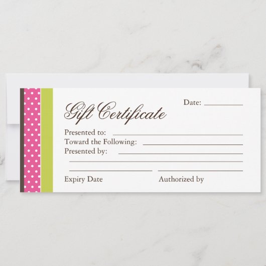 Bakery Boutique Gift Certificate (Achterkant)