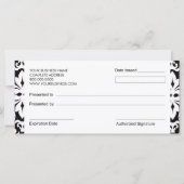 Bakery Boutique Style Cadeaubonnen {Damask} (Achterkant)