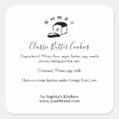 Bakery Bread Logo Minimalist Ingredient Label (Voorkant)