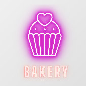Bakery Business Neon Raamsticker (Vel)