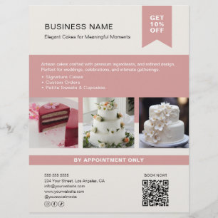 Bakery Cake Custom Foto QR Flyer
