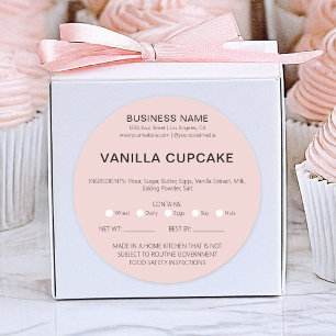 Bakery Cake Home Wettelijke Voedselvergunning Ronde Sticker