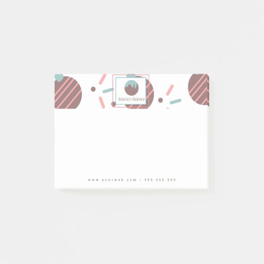 Bakery Cake Pop Strooigoed Logo Post-it® Notes (Voorkant)