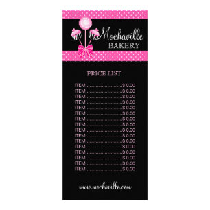 Bakery Cake Pops Retro Price List Rack Card Reclamekaart