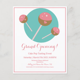 Bakery Cakepop Traktaties Zoete Voedselwagen Flyer