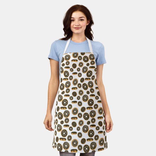 Bakery Chocolate Frosted Donut Pattern Schort (Gedragen)