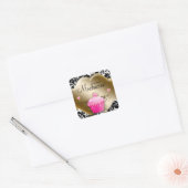 Bakery Cupcake Roze Goud Vierkante Sticker (Envelop)