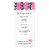 Bakery Cupcake Scooter Pink Zebra Reclamekaart (Achterkant)