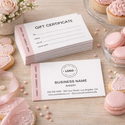 Bakery Custom Logo Business Gift Certificate
